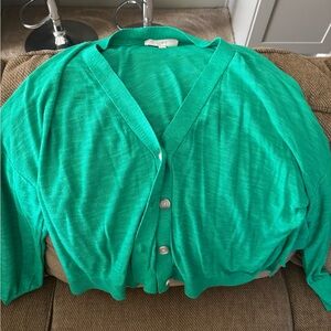 LOFT Vibrant Teal Cardigan Sweater